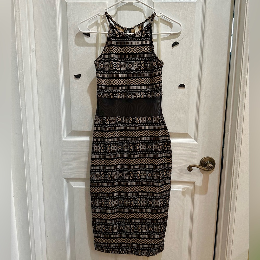 Black and Tan Long Dress